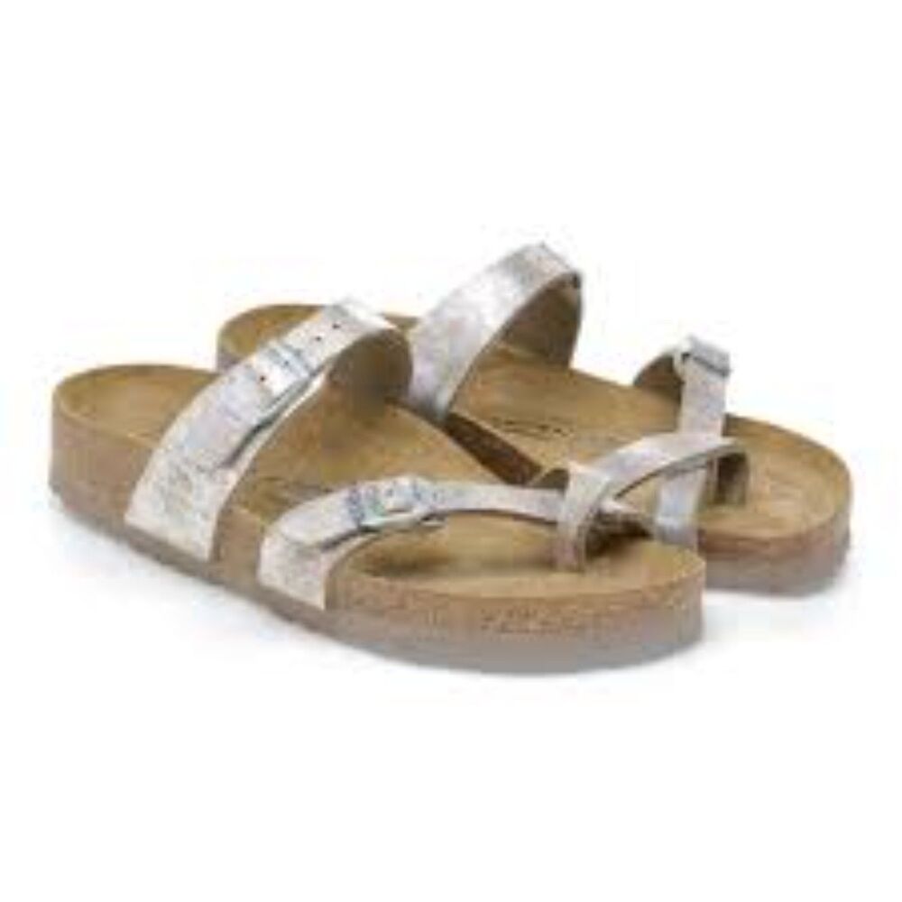 Birkenstock Mayari in a Washed Metallic Silver color - Picture 4 of 6
